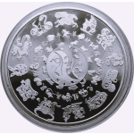 12 x 32 g Bimetall China Lunar - Zodiac - Medaillenset  - offizielle Gedenkmedaillen - Box + Zertifikat - China Money Stamp Company