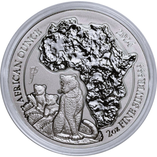 AURINUM*TOP*ANGEBOT** 2 oz Ruanda 2024 LEOPARD DOUBLE OUNCE - PIEDFORT Prägung - African Ounce - 50 RWF - Afrikanische Wildtiere