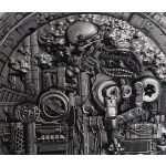 AURINUM*TOP*ANGEBOT*Letzte* 2 oz Kamerun 2025 - SKULL STEAMPUNK - Machina - Steam Driven Skull - Antique & Emaille - 2000 Francs - Innovativserie !  - Neu Echtbilder Real Photos !