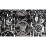 AURINUM*TOP*ANGEBOT*Letzte* 2 oz Kamerun 2025 - SKULL STEAMPUNK - Machina - Steam Driven Skull - Antique & Emaille - 2000 Francs - Innovativserie !  - Neu Echtbilder Real Photos !