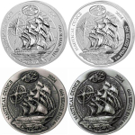 6 oz SILBER-SET Ruanda 2024  - CUTTY SARK - ALLE 4...