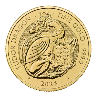 1 oz Gold UK 2024 BU - WELSH DRAGON WALISER DRACHE - Royal Tudor Beasts - Ausgabe 5 der Serie!