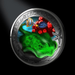 Österreich 3 Euro 2024 HGH - Jamaika-Stechrochen - Leuchtende Meereswelten - GLOW-in-the-DARK - Nachtleuchtend