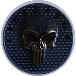 1 oz Silber - LIBERATOR - SKULL - DARK BLUE PROOF UV-Effekt 2021 - Limitierte Editon Dark Side One Soul nur 100 Stück- EINZELSTÜCK !