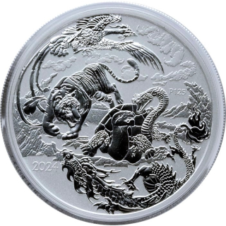1 oz Australien 2024 - Vier WÄCHTER - FOUR GUARDIANS DRACHE - silber BU  Serie Mythen & Legenden Ausgabe 8 - Myth & Legends - 1AU$
