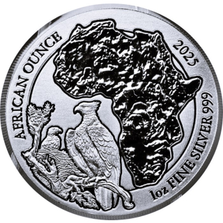NEU* 1 oz Ruanda 2025 BU - KAMPFADLER - MARTIAL EAGLE African Ounce - 50 RWF - Afrikanische Wildtiere
