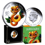 1/2 oz Tuvalu 2025 Proof - BABY SCHLANGE - JAHR der SCHLANGE - Lunar III serie - 50 AUCent - Silberschlange