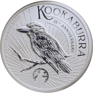 NEU* 1 oz Australien 2025 - KOOKABURRA Privy Kookaburra - 35 Jahre Kookaburraserie - Perth Mint Kookaburraserie - Silber BU 1 AU$