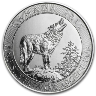 3/4 Unze Silber 2015 Kanada Grey Wolf