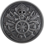 NEU* 1 oz Silber Round 2023 Color - SKELETT-PIRAT - DEAD...