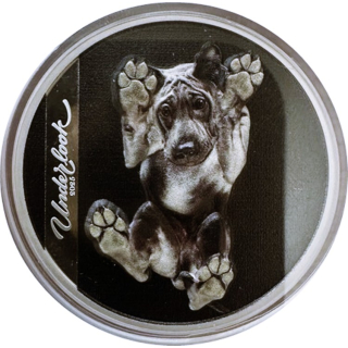 1 oz Cook Islands 2025 Proof - UNDERLOOK UNDERDOG - HUND von Unten betrachtet - Silber Color 5$ - 2. Ausgabe