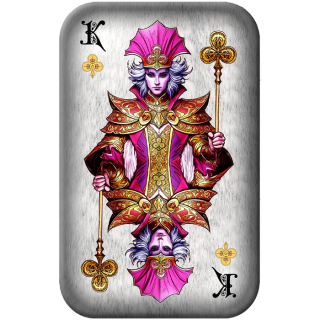2 oz Silber Gussbarren 2024 - KREUZ KÖNIG - KING of CLUBS - Pokerkarten Poker Cards - Antique Finish Color