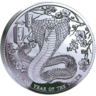 NEU* 1 oz Pitcairn 2025 BU - SCHLANGE - JAHR der Schlange - Lunarserie  - 2 NZ$