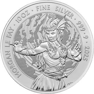 NEU* 10 Unze Silber UK 2025 - MORGAN Le FAY - Mythen und Legenden (6) - Großbritannien BU - 10 Pd