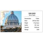 1 oz USA American Eagle 2025 - PAPST LEO XIV. Habemus Papam - Liberty - Silber Edition Color