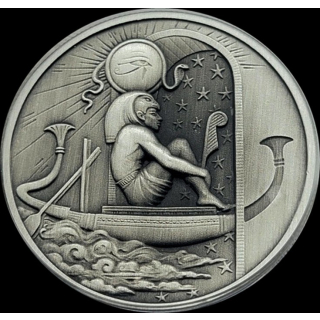2 oz silber round Egyptian Gods - Sonnengott RA - Heidi Wastweet - Ägyptische Götter - Antique Finish  - Ägyptische Götter