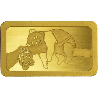 1 g Goldbarren - Panda Berlin 2024 - BU - Münze Berlin