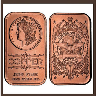 NEU** 1 oz USA Kupfer Motivbarren - MORGAN -Silberdollar Design