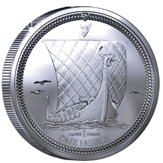 NEU* 1 oz Noble Wikingerschiff 2025 BU Isle of Man - Silber 1 Noble Serie Noble