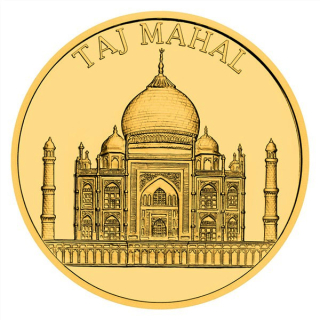 1 oz GOLD Niue 2025 Proof - TAJ MAHAL Indien - Die 7 Weltwunder der Antike - 50 $