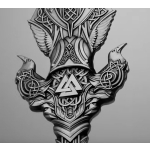 NEU* 2 oz GUNGNIR ODINS SPEER -  Das Symbol der Göttlichen Macht, Weisheit & Kosmisches Gleichgewicht  - Silber Ultra High Relief