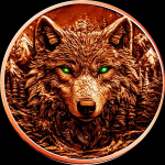 Letzte** 5 oz  Kupfer Round - DARK WOLF  -...