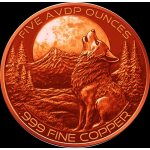 Letzte** 5 oz  Kupfer Round - DARK WOLF  -...