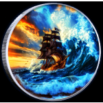 1 oz USA American Eagle 2024 - BOUNTY - Karibische Piratenschönheit - Captains Bounty Woman  Edition - silber Color - Doppelmotiv - Auflage 250 Einzelstück