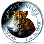 1 oz Somalia 2025 Color - LEOPARD African Wildlife -...