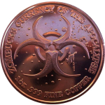 NEU* 1 Unze Kupfer Round - ZOMBIE BUSCHELEFANT / ELEGAUNT...