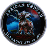 1 oz Silber Round 2025 COLOR -  ZOMBIE ELEFANT / ELEGAUNT...