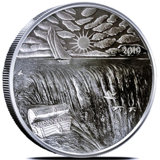 NEU* 1 oz USA Silber Round - Silverbug Islands - Die Flache Erde & das Ende der Welt - Silver Bug serie