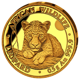 0.5 g Gold Somalia 2025 Proof - LEOPARD - African Wildlife Leopardenserie - Ausgabe 8 - 20 Shillings