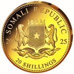 0.5 g Gold Somalia 2025 Proof - LEOPARD - African...