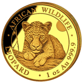 1 Unze Gold Somalia 2025 BU - LEOPARD - African Wildlife
