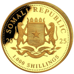 1 Unze Gold Somalia 2025 BU - LEOPARD - African Wildlife