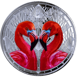 1 oz St. Lucia 2024 Proof - FLAMINGOS - EC8 - silber color 2 $