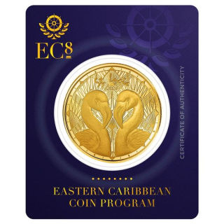 NEU* 1 oz Gold St. Lucia 2024 Prooflike - FLAMINGOS - EC8 - silber 10 $