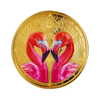 1 oz Gold St. Lucia 2024 Proof - FLAMINGOS - EC8 - silber color 10 $