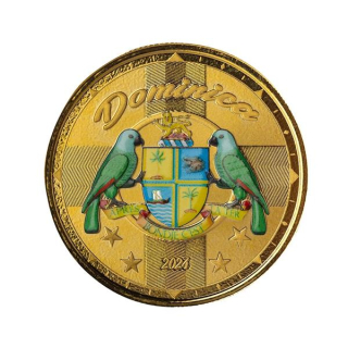 1 oz Gold Dominica 2024 Proof - WAPPEN / COAT of ARMS - EC8 Serie - Karibische Motive - Gold color 10 $ - Eastern Carribean States