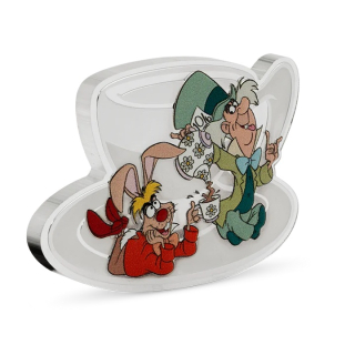 2 oz Niue 2025 Proof - ALICE im WUNDERLAND MAD HATTER`S TEA PARTY - Disney Alice in Wonderland - 3. Ausgabe serie SELTSAME DISNEY-Kreaturen - silber 3 NZ$ - NZ Mint