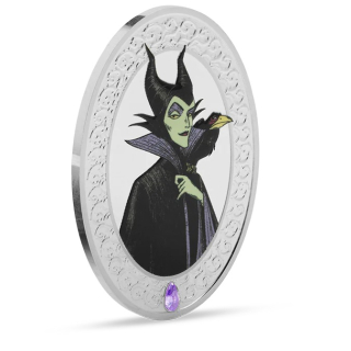 Niue Islands 2 Dollar Disney Villains Schurken Maleficent coloriert, 2025, 1 Unze Silber coloriert 1 oz,
