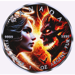 LETZTER** 1 oz Maple Leaf 2025 - TODESENGEL / ANGEL of DEATH -  ANGELS & DEMONS serie - Ewiger Kampf GUT vs. BÖSE  Serie Ausgabe 2 - Ruthenium / Palladium Color