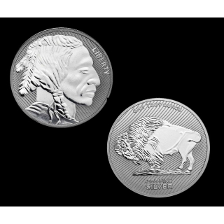 NEU** 1 oz USA Silber Round REVERSE PROOF - INDIANER & BISON / NATIVE INDIAN & BUFFALO - Edition zur Erinnerung an den Geist der Nativen Völker Amerikas