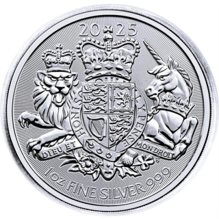 NEU* 1 oz UK 2025 BU - ROYAL ARMS - Grossbritannien - silber 2 GBP - Premium Anlagemünze