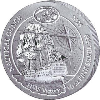 NEU * 1/12 oz Ruanda 2025 BU - HMS Victory - Linienschiff - Nautical Ounce serie - Silber 50 RWF - 10 Amafaranga