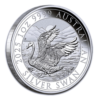 NEU* 1 oz Schwan 2025 BU Australien - silber 1 AU$ - Perth Mint Serie Schwäne - Premium Bullionmünze