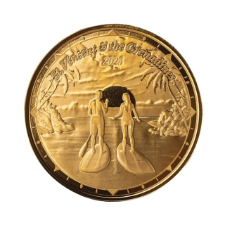 1 oz Gold PADDLEBOARDING 2024 BU EC8 St. Vincent & The Grenadines Silber - Paddleboarder - EC8 serie - 10$