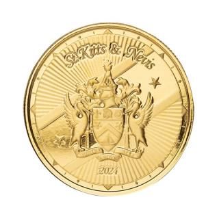 1 oz Gold St.Kitts & Nevis 2024 BU Wappen Coat of Arms - Silber EC8 serie - 10$