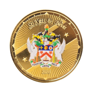 1 oz Gold St.Kitts & Nevis 2024 PROOF Wappen Coat of Arms - Silber EC8 serie - 10$